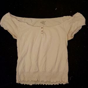 Off the Shoulder Faux Button Up